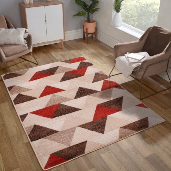 Ultimate Spirit Triangle Terracotta Modern Rug Ashanti Rugs