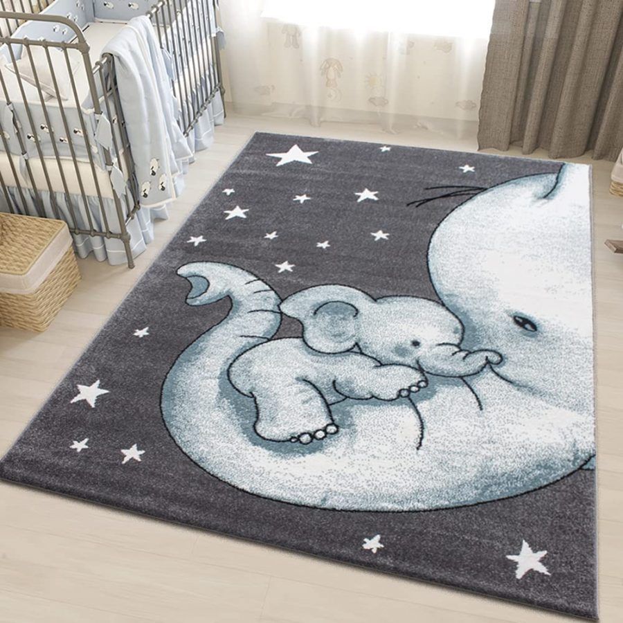 Blue and 2024 grey elephant nursery