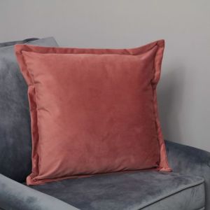 Pink Crushed Velvet Cushion - Feather Filled by Native