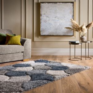 Origins 3D Scallop Navy 3D Carved Rug