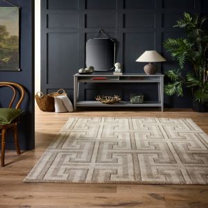 Origins Greek Key Beige Light Vision Plain Rug