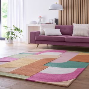 Origins Retro Deco Pink Carved Rug