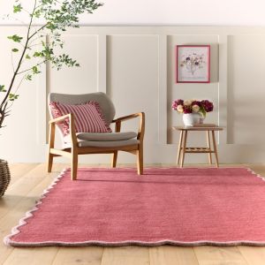 Origins Scalloped Elsie Coral/Lilac Bordered Rug