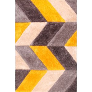 Ultimate Blazon Ochre 3D Shaggy Rug 5