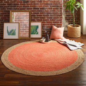 Milano Soft Jute Rug with Blood Orange Centre by Native