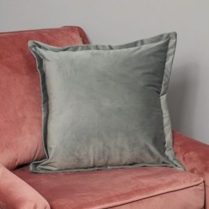 Grey Velvet Cushion - Feather Filled by Native
