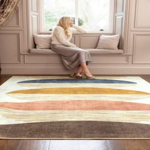 Hug Rug Eco-Washable Oval Eclipse Printed Rug