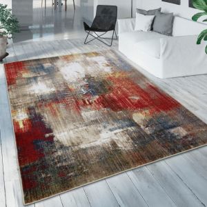 Colourful Abstract Distressed Rug Oil Painting by Viva Rug