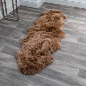Double Light Brown Sheepskin Rug by Native