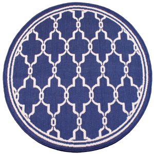 Rugstyle Terrace Spanish Tile Blue Circle Rug