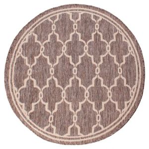 Rug Style Terrace Spanish Tile Taupe/Natural Outdoor Circle Rug 