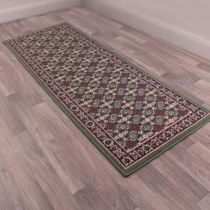 Rug Style Traditional Poly Esta Green Runner 
