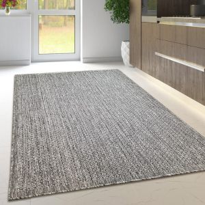 Non-Slip Grey Plain Rug Flat Weave Kitchen Living Room Rug  by Viva Rugs