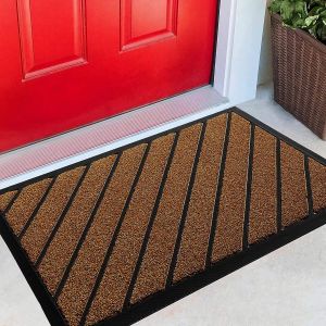 Extra Durable Brown Door Mat Outdoor Indoor NON SLIP Heavy Duty Rubber Moister & Dirt  by Viva Rugs