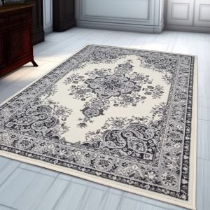 Cream Vintage Rug Soft Traditional Oriental Rug  by Viva Rugs