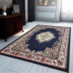 Traditional Rug Navy Blue Vintage Classic Design  by Viva Rugs