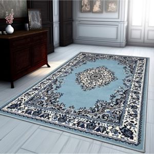 Traditional Rug Sky Blue Vintage Classic Design  by Viva Rugs