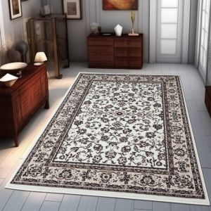 Traditional Oriental Rug Cream Soft Rug  by Viva Rugs