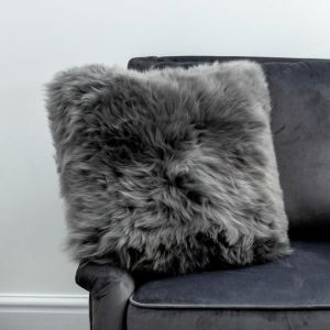 Grey Sheepskin Cushion by Native
