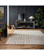 Origins Greek Key Cream Light Beige Plain Rug