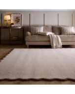 Origins Scalloped Elsie Natural/Brown Bordered Rug