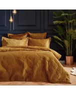 Palmeria Quilted Velvet Duvet Cover Set Gold By RIVA