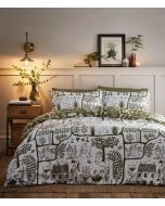 Frida Abstract Printed Reversible Duvet Cover Set Moss By RIVA