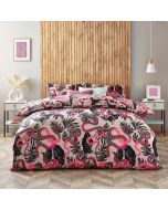 Serpentine Tropical Duvet Cover Set Ruby Pink By RIVA