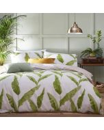 Plantain Botanical Duvet Cover Set Natural/Green By RIVA