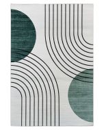 Fenix K6447 Creem/Green Geometric Design Rug by Euro Tapis