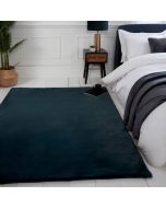 HMC Luxe Faux Fur Forest Green Plain Shaggy Rug