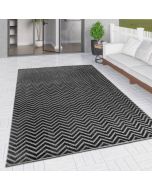 Outdoor Rug Black Grey Zig Zag Chevron by Viva Rug 