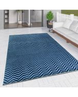 Outdoor Rug Navy Blue with Light Blue Zig Zag Chevron by Viva Rug 