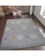 Cotton Rug Grey Shabby Chick Striped by Viva Rug