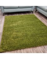 Green Fluffy Shaggy Plain by Viva Rug