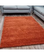 Terracotta Fluffy Shaggy Plain by Viva Rug