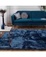 HMC Silk Touch Navy Shaggy Rug 