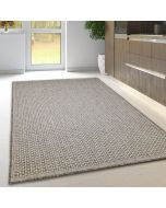 Non-Slip Taupe Grey Plain Rug Flat Weave Kitchen Living Room Rug  by Viva Rugs