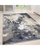 Modern Abstract Mottled Rug Grey Blue Yellow Beige  by Viva Rugs