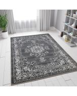 Grey Black Traditional Rug Vintage Oriental Style  by Viva Rugs