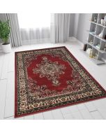 Red Beige Green Traditional Rug Vintage Oriental Style  by Viva Rugs