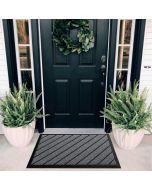 Extra Durable Grey Door Mat Outdoor Indoor NON SLIP Heavy Duty Rubber Moister & Dirt  by Viva Rugs