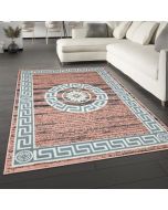 Oriental Border Mandala Pink Soft Rug  by Viva Rugs