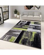 Green Grey Black Geometric Abstract Rug  by Viva Rugs