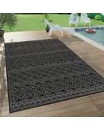 Outdoor Indoor Rug Black White Cream Reversible Quality Mat Diamond Geometric Design  by Viva Rugs