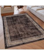 Cacao Geometric Rug Bordered Pattern Soft Rug  by Viva Rugs