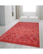 Geometric Red Rug Diamond Aztec Pattern  by Viva Rugs