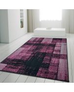 Modern Purple Black Abstract Geometric Soft Rug  by Viva Rugs