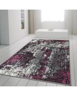 Marble Abstract Rug Grey Purple Distressed Pattern Soft Rug  by Viva Rugs