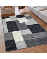 Modern Rug Geometric Grey Black Patterned Soft Rug  by Viva Rugs